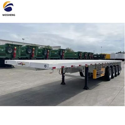 Vrachtwagen aanhangwagen 3 as 40 ft platte half-aanhangwagen met stalen materialen en 9,0-22,5 velg