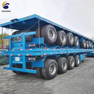 Vrachtwagen aanhangwagen 3 as 40 ft platte half-aanhangwagen met stalen materialen en 9,0-22,5 velg