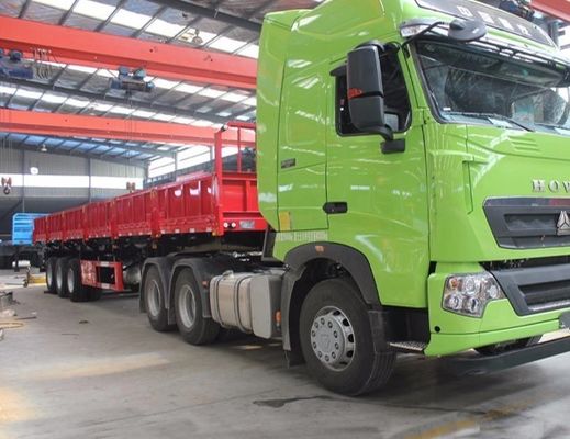 Wosheng Tri-Axle Side Dump Trailer met hydraulische lift en afmetingen 13000*2550*2900mm