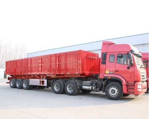 Wosheng Tri-Axle Side Dump Trailer met hydraulische lift en afmetingen 13000*2550*2900mm