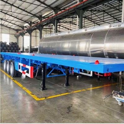 Semi-trailer met 3 assen, laadkracht 30-80 ton, containervervoerder, platbed-trailer