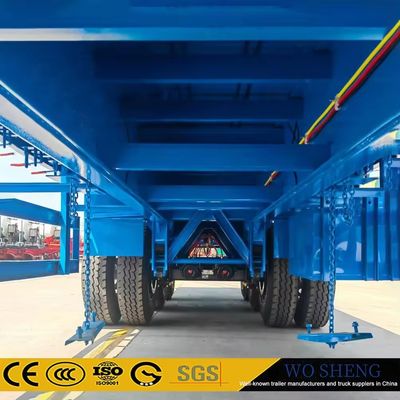 Semi-trailer met 3 assen, laadkracht 30-80 ton, containervervoerder, platbed-trailer
