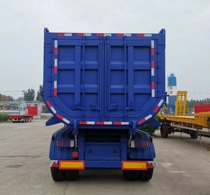 Achterste Dump-stijl Semi-trailer Wosheng 4 Assen Hydraulische End Tipper Semi Truck Trail