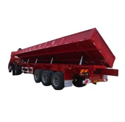 Concurrerende drieassige hydraulische ophef, zijdelingse kantverwerper, zijdelingse dump, halve aanhanger voor vrachtwagen-aanhanger