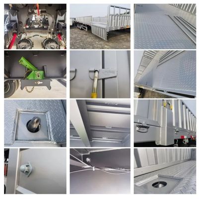 50 ton staal 3 assen zijwand half-aanhangwagen voor het vervoer van middelzware en bulkgoederen