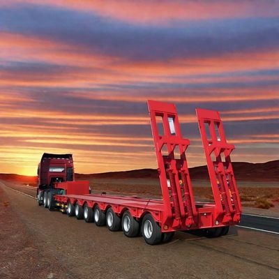 3 Assen Gooseneck Lowboy Low Loader Truck Trailer voor graafmachine We hebben je gedekt
