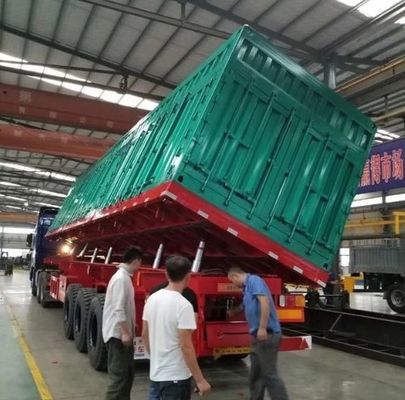 3 assen zijdelingse drop tipper dump half aanhanger met 28 ton landingsgestel en aanpassing