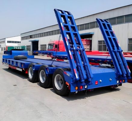3 Assen Gooseneck Lowboy Low Loader Truck Trailer voor graafmachine We hebben je gedekt