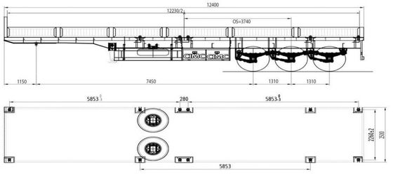 Aanpassing 30t 40t 3-assige aanhangwagen met stalen zijwand en afneembare planken hek