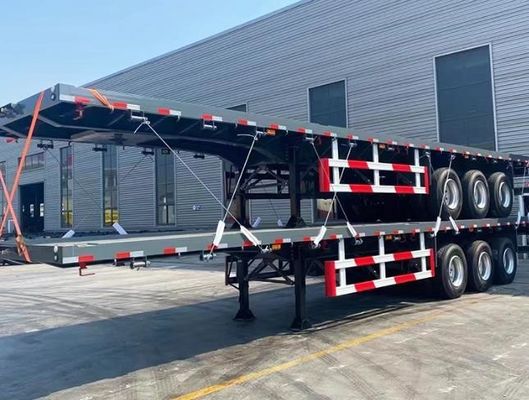 Wosheng's maximale lading 30000 kg 3 as 4 as staalcontainer plat bed half-trailer