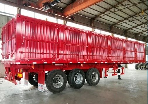 Verzoek van de klant Hydraulische lift zijdump halve aanhangwagen met drie-as en staal materiaal