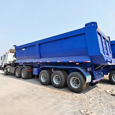 80T Dual Line Brake System U Shape Steel Hydraulisch kantelend kantelend achterdump Semi-trailer