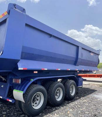 80T Dual Line Brake System U Shape Steel Hydraulisch kantelend kantelend achterdump Semi-trailer