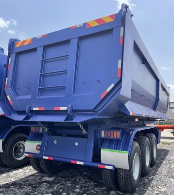 80T Dual Line Brake System U Shape Steel Hydraulisch kantelend kantelend achterdump Semi-trailer