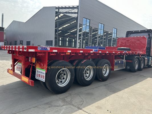 Duurzame Q345B staal-hoofdbalk platte half-trailer voor 20ft 40ft containervervoer