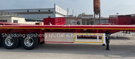 Duurzame Q345B staal-hoofdbalk platte half-trailer voor 20ft 40ft containervervoer