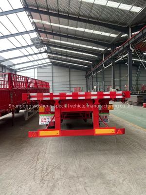 Duurzame Q345B staal-hoofdbalk platte half-trailer voor 20ft 40ft containervervoer