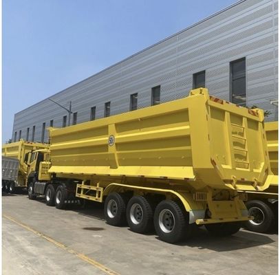 Truck Trailer WS Aluminium Tri-axle Hydraulische Graan achterste Dump Tipper Semi Trucks Trailer