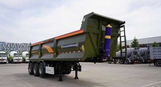 Truck Trailer WS Aluminium Tri-axle Hydraulische Graan achterste Dump Tipper Semi Trucks Trailer