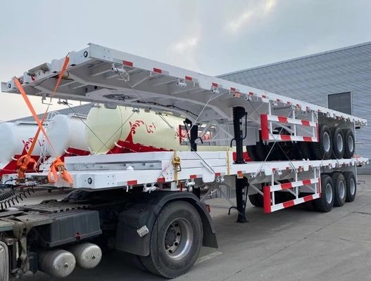 Maximaal laadvermogen 50 ton 3 as 40ft container half-aanhanger chassis platte bed platte bed aanhanger