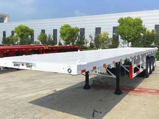 Maximaal laadvermogen 50 ton 3 as 40ft container half-aanhanger chassis platte bed platte bed aanhanger
