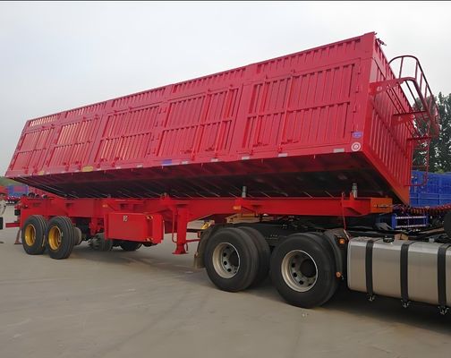 Truck Trailer 3 Assen 40-100 Tonnen Side Dump Semi Trailer en Side Tipper Semi Trailer
