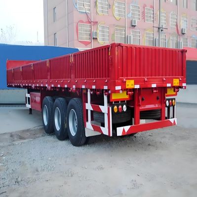 Stainless Steel Side Wall Semi-Trailer 3axel 50 ton Side Flip Trailer 12400X2500X3650mm