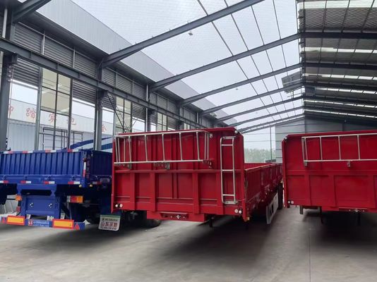 Stainless Steel Side Wall Semi-Trailer 3axel 50 ton Side Flip Trailer 12400X2500X3650mm