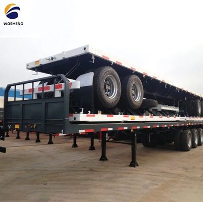 Containerplatte halfrijtuig met bladveer 90x13/16x10 lagen en 30-70t capaciteit