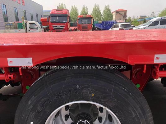 Vrachtwagen aanhangwagen met drie assen platgelegen half-aanhangwagen met 12,00R22,5 banden en hoge laadcapaciteit
