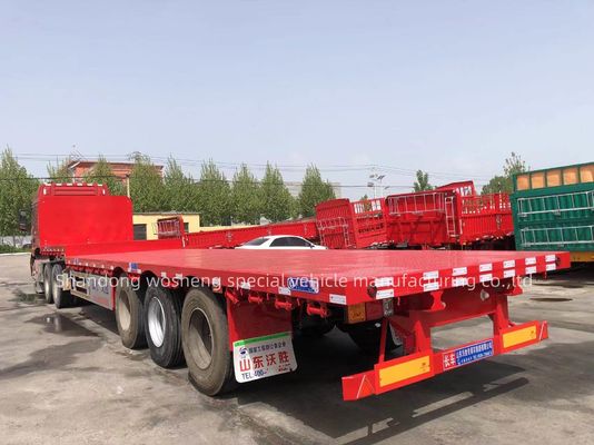 Vrachtwagen aanhangwagen met drie assen platgelegen half-aanhangwagen met 12,00R22,5 banden en hoge laadcapaciteit