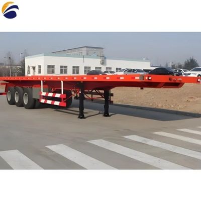 Wosheng Flat Bed Truck Trailer met 3,5&quot; 90mm King Pin en 28t Heavy Duty Landing Gear