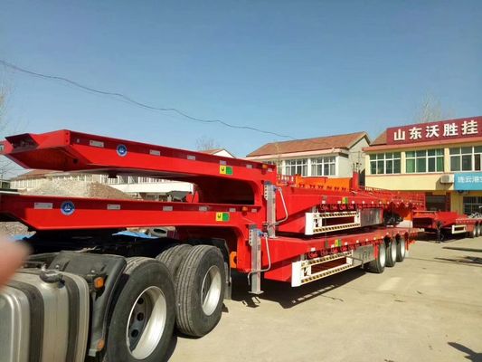5 Assen 100 of 120 Tons Gooseneck Lowbed Semi-trailer voor het vervoer van zwaar materieel