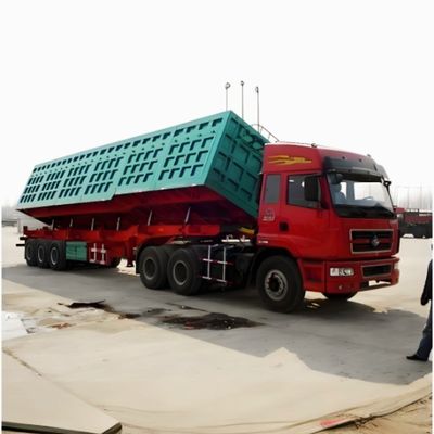 80 ton hek type platbed half-trailer 3 as zijplank Truck trailer met stalen lichaam
