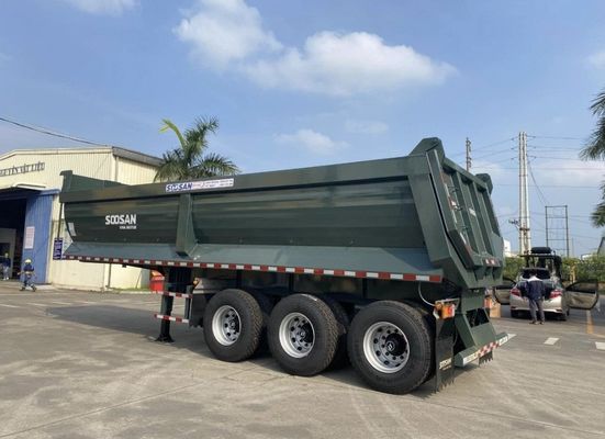 Wosheng aangepaste 3-assige Tri-Axle achterste dump half-trailer met maximale lading 40000 kg
