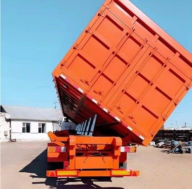 Semi-trailer zijdelingse overrollen dump tipper voor vrachtwagen trailer steen staal zand transport