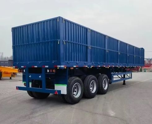 12400x2610x1550mm Topverkopende 3 asselige zijwandhalve trailer met staal zijplaat