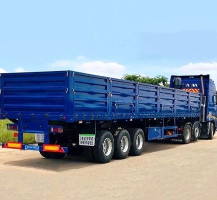 12400x2610x1550mm Topverkopende 3 asselige zijwandhalve trailer met staal zijplaat