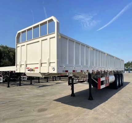 12400x2610x1550mm Topverkopende 3 asselige zijwandhalve trailer met staal zijplaat