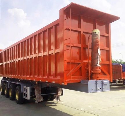 60 ton Achterdumptrailer U-vorm Tipper Semi-trailer met mechanische of luchtophanging