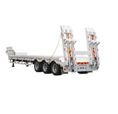 30-100 ton stuurbare uitbreidbare platte vrachtwagen-aanhanger met op maat gemaakte banden 12R22.5