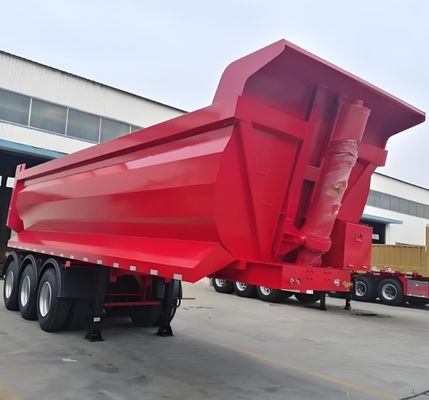 30cbm Achterste Dump Semi-trailer voor de bouw Aanpassing Kleur 3 As Tare Gewicht 8,5 Tonnen