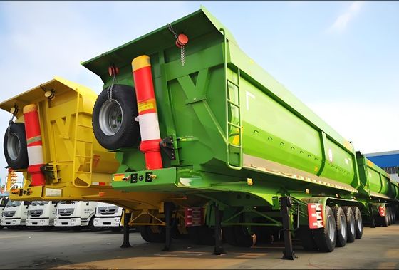 30cbm Achterste Dump Semi-trailer voor de bouw Aanpassing Kleur 3 As Tare Gewicht 8,5 Tonnen