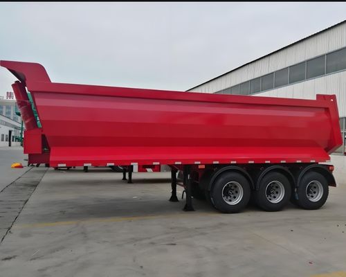 30cbm Achterste Dump Semi-trailer voor de bouw Aanpassing Kleur 3 As Tare Gewicht 8,5 Tonnen