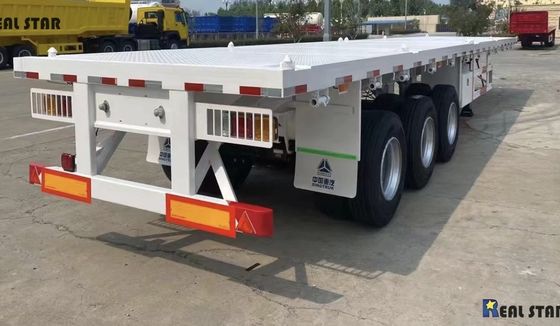 Zware platteplatform platte-bed aanhangwagen met maximale lading 30000 kg en Q345b hoofdstraal