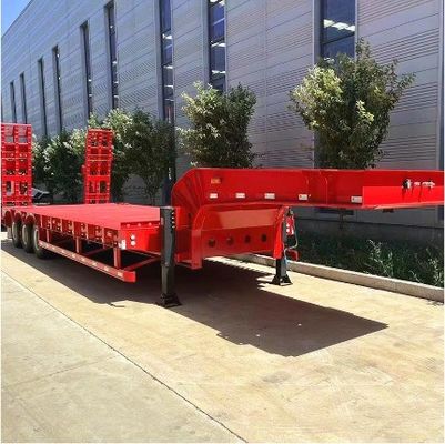 3/4 as 40-100 ton Ganshals Lowboy Low Bed Truck Semi-trailer voor van Wosheng