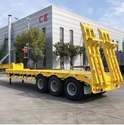 3/4 as 40-100 ton Ganshals Lowboy Low Bed Truck Semi-trailer voor van Wosheng