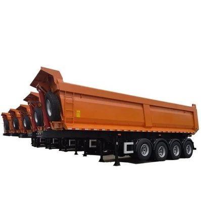 3 assen U-vorm Hydraulische achterkant Dump Halve aanhanger Tipper Tipping aanhanger 30-120 ton