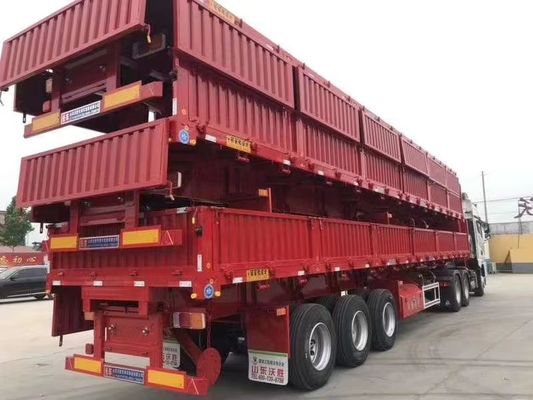 Zijdelingse ophangwagen voor steensand Tri 3 assen 50 ton zijdelingse dumptruck Halve ophangwagen