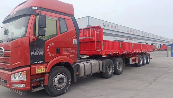 13/16 ton Achszijde Halve kanteltrucks voor bulk vracht staalmateriaal van professionele